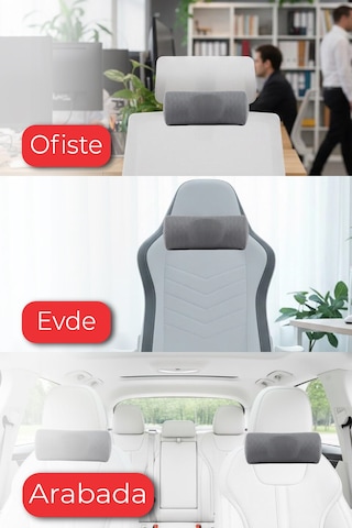 Viscofoam Carfort Küçük Visco Araç Boyun Yastığı – Ortopedik Oto Koltuk Boyun Desteği - Araç Yastığı - Gri | Ergo Travel