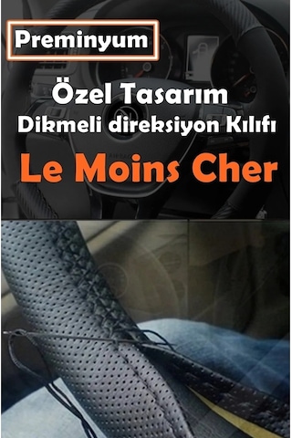 Renault Megane 4 Oto Direksiyon Kılıfı Siyah Dikiş Estetik Görünüm