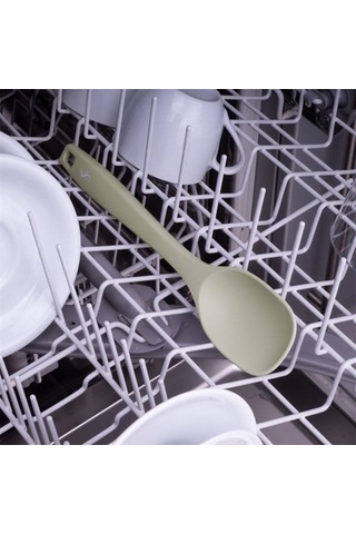 Lurch - Platin Silikon Yemek Kaşığı 28 Cm Açık Gri - Yanmaz, Yapışmaz, Bükülmez, Çizmez, Tat Ve Koku Bırakmaz - 240001