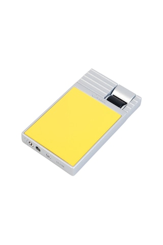 Caseti Tek Torch Perde Alev Sarı Gümüş Metal Puro Çakmağı