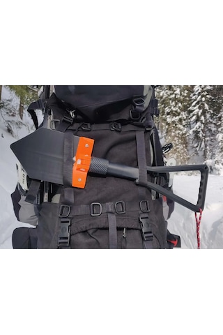 Kemx3d Katlanabilir Kamp Küreği - Tamamı Sert Plastiktir - Kar Veya Yumu Siyah