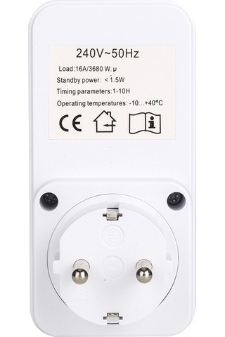 Konesam Eu Standartlı Zamanlayıcı Prizi - 1-10 Saat Arası Otomatik Kapatma, Pil İçeren, Enerji Tasarrufu, Ev Aletleri İçin Topraklı Priz