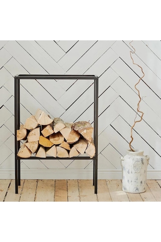 Şömine Kenarı Odunluk Soba Yanı Odunluk Metal Odunluk