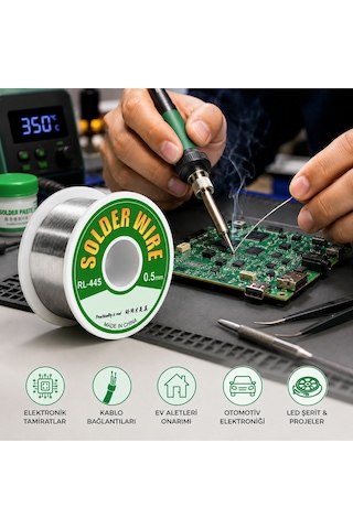 Rl-445 0.5 Mm İnce Lehim Teli Hassas Elektronik Ve Cep Telefonu Anakart Tamir Lehimi