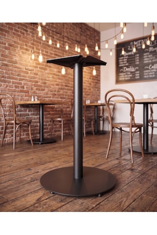 Matte Prime Bistro Yuvarlak Masa Ayağı 74cm - Kafe Restoran Ve Evler İçin Siyah