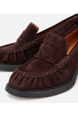 Hotiç Kadın Süet Deri Kahverengi Kalın Topuklu Klasik Loafer 01ayh312760a480 01ayh312760a480 Kahverengi