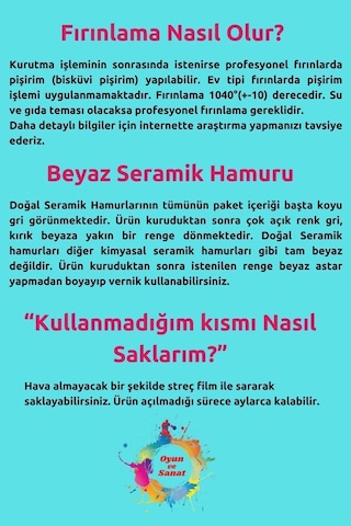 4 Kg Seramik Hamuru Seti, Oyun Hamuru Seti, Kil Çamuru Ebeşuar, Havayla Kuruyan Kil Çamur Seramik