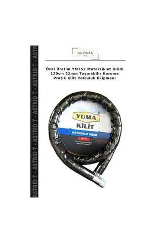 Özel Üretim Ym752 Motorsiklet Kilidi 120cm 22mm Taşınabilir Koruma Pratik Kilit Yolculuk Ekipmanı