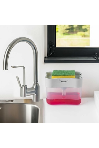 Porsima ORG-98 Deterjan Hazneli Pompalı Süngermatik Sıvı Sabunluk Gri