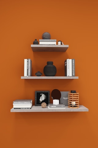Asra Trend Modern 3'lü Uçan Raf Çok Amaçlı Duvar Rafı Organizer %100 Mdf Kitaplık Mutfak Banyo Rafı Drf05 Retro Taş