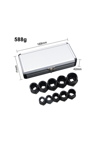 Maiyame 10 Parça Çelik Somun Çıkarıcı Seti - Alüminyum Kutuda, Hex Somun Ve Cıvata Kaldırma Aracı, Dayanıklı Cr-v Malzeme İle