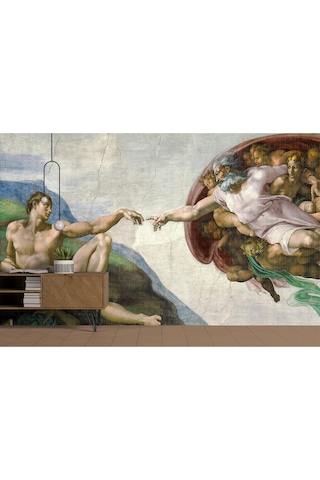 Michelangelo Sistine Şapel Poster Duvar Kağıdı Renkli