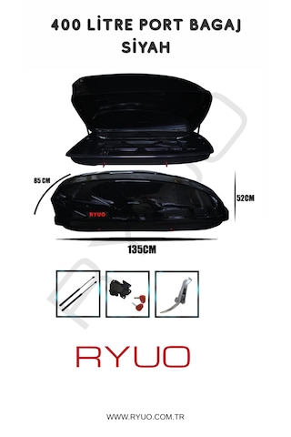 Ryuo Araç Üstü Tabut Port Bagaj 400 Litre Siyah Ryuo Araç Üstü Tabut Port Bagaj 400 Litre Siyah