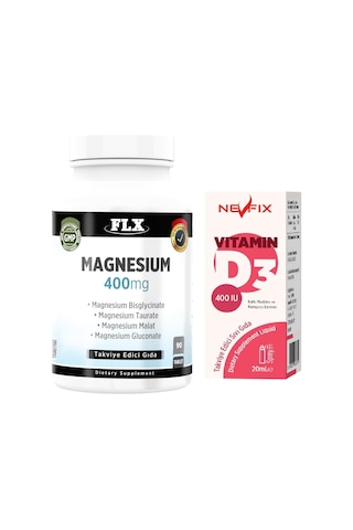 Magnezyum Bisglisinat Malat Taurat Glukonat 90 Tablet Nevfix D3