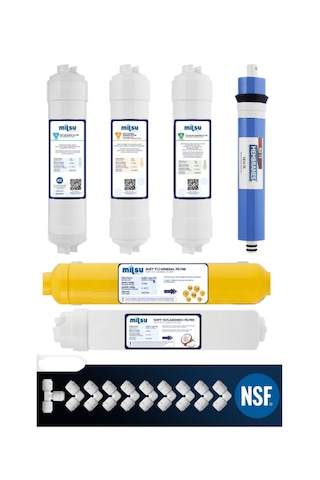 Milsu Kapalı Kasa Su Arıtma Cihazı Multi Mineralli 6Lı Filtre Set