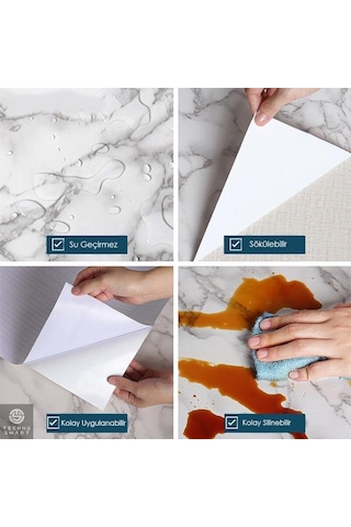 Trendpoint 60Cmx500Cm Mermer Desen Mutfak Banyo Dolap Tezgah Üstü