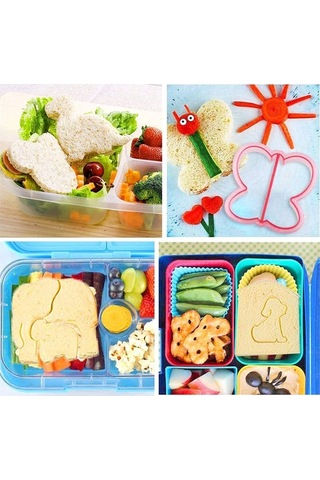 Novahub Eğlenceli Okul Yemekleri İçin Çocuk Sandviç Seti - 32 Parça, Renkli Çok Renkli