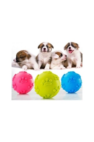 Top Kaliteli Kauçuk Diş Kaşıyıcı İnteraktif Eğitici Çiğneme Oyun Pati Desenli Köpek Isırma Topu