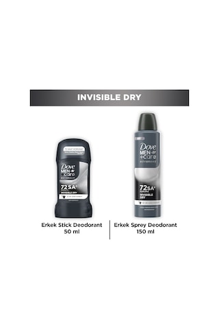 Dove Men +care Advanced Erkek Deodorant Invisible Dry 150 Ml + Invisible Dry Stick 50 Ml