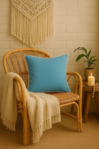 Mavi Kırlent Kılıfı 45x45 Dekoratif Modern Kırlent