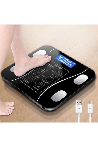 Akıllı Kablosuz Dijital Banyo Ve Vücut Yağ Ağırlık Ölçeği Vücut Kompozisyonu Analizörü Bluetoothlu Tartı