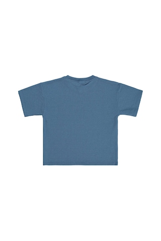 Civil Boys Çizgi Dokulu 10-13 Yaş Tişört - Mavi Koyu İndigo