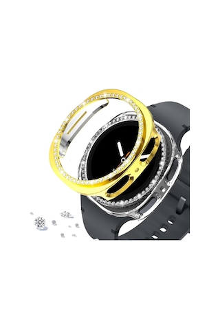 Samsung Galaxy Uyumlu Watch 8 40mm Tek Sıra Taşlı Kasa Koruyucu Ekran Koruyucusuz Teksıra