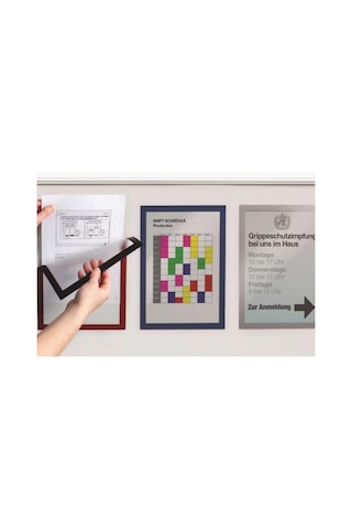 Hdg 5 Adet Mıknatıslı Şömiz Manyetik Evrak Tutucu Şeffaf Magnet Şömiz Dosya 21x30cm A4 - Kırmızı Kenarlı