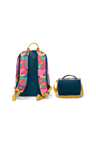 Coral High Renkli Kamuflaj Desenli Unisex Okul Sırt Ve Beslenme Çantası Seti - Setygn33232b Çok Renkli