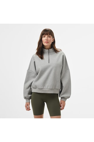 Vans Loose Mock Neck Kadın Gri Sweatshirt Cement Heather