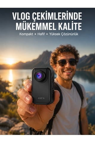 Vlog, Seyahat Ve Günlük Video Çekimleri İçin Mini Kamera Yeni Nesil Belirtilmemiş