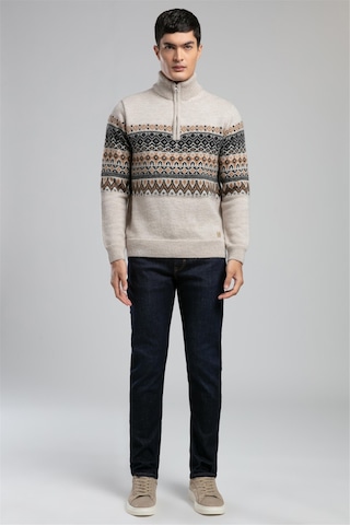 Ground Erkek Dik Yaka Kazak-21057 Bej