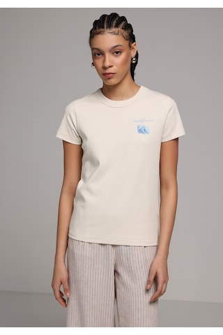 Colin's Colins Slim Fit Yuvarlak Yaka Baskılı Kadın Taş Kısa Kol Tişört Cl1079323 Q1.v2 Stn Taş
