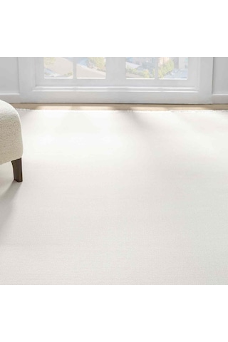 Saf Krem Beyaz Düz Dokulu Modern Halı - Mk12000krs Krem - Beyaz