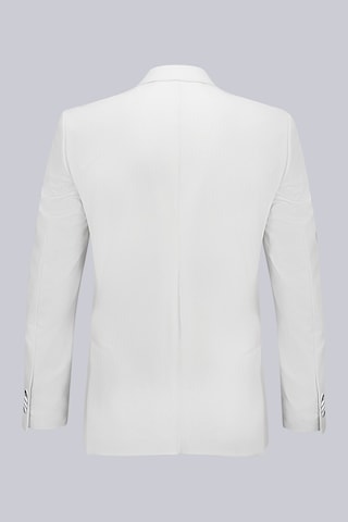 Hatemoğlu Bej Slim Fit Çizgili Mono Yaka Takım Elbise