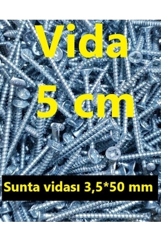 Vida 5 cm (250 adet) - ağaç - ahşap - sunta vidası 3.5x50 mm Vida 5 cm (250 adet) - ağaç - ahşap - sunta vidası 3.5x50 mm