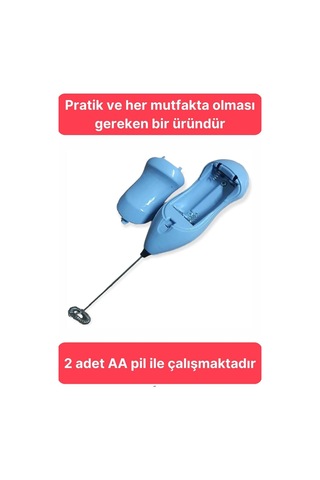 Premium Kalite Pratik Pilli Mini Mikser Kahve Ve Süt Köpürtücüsü Yumurta Çırpıcı Mikser Çok Renkli