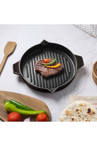Aryıldız Duo Cast Bombe Grill Tava Kahverengi 30 Cm Renkli