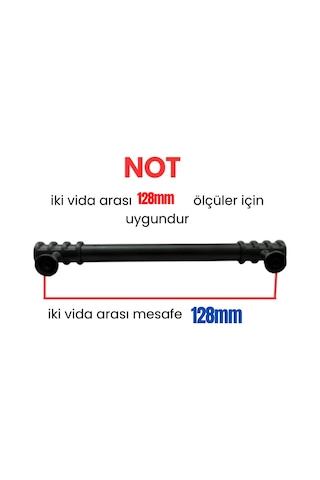 5 Adet Metal Halka Mobilya Çekmece Dolap Kulpu Siyah-siyah 128mm Siyah - Siyah