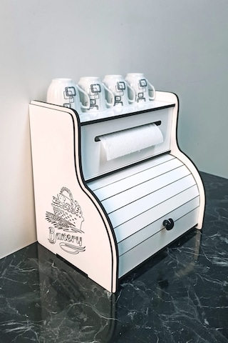 New Bread Box-yeni Ekmeklik Havlu Peçetelik Saklama Gözlü Beyaz