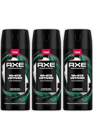 Axe Premium Collection Erkek Deodorant White Vetiver 150 Ml X3