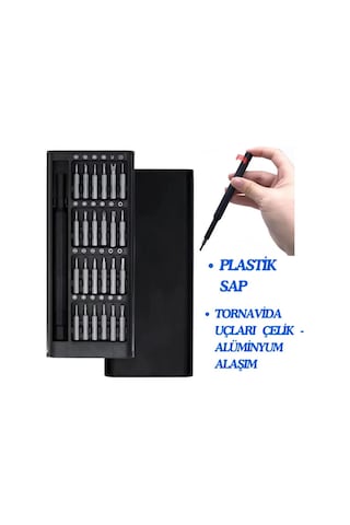 24 Parça Saatçi Pc Gözlük Mıknatıslı Tornavida Seti Plastik Saplı