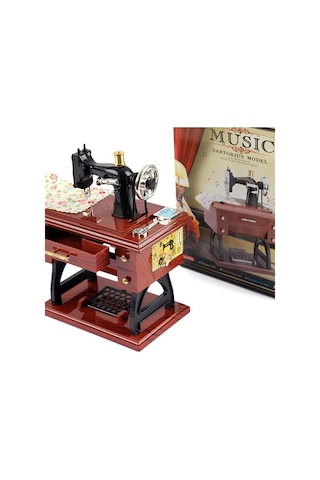 Kişiye Özel Nostaljik Tasarımlı Dikiş Makinesi Müzik Kutusu Pmd-15