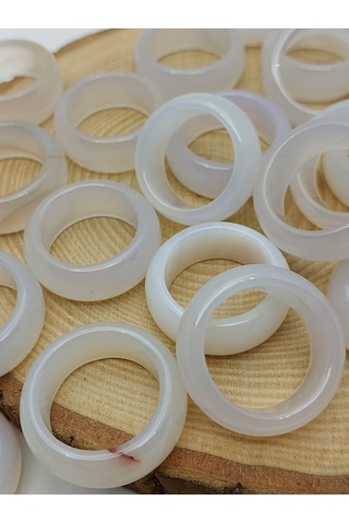 Akik Taşı Kalın Boy Yüzük Sisli Alacalı 11 4mm Kalınlık 59960 Bakır
