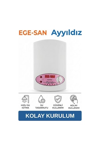 Elektrikli Şofben Ayyıldız - Kurulum Yönlendirmeli