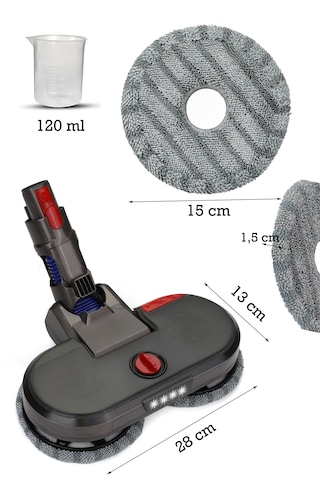 Dyson V7 - V8 - V10 Uyumlu Püskürtmeli Silme Ve Süpürme Başlığı