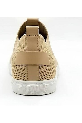 Daytex 4224 Erkek Slip-on - Full Triko Örgü Termo Taban Sneaker Bej