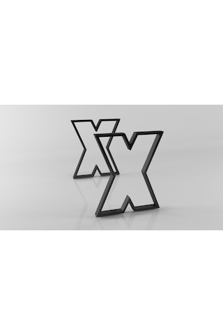 Kalın X Model Metal Ayak Seti Siyah Metal Masa Ayağı
