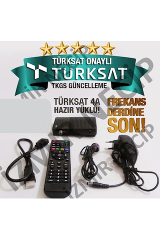 Türksat 4A Yüklü Mini Hdmi Uydu Alıcısı Hd Girişli Uydu