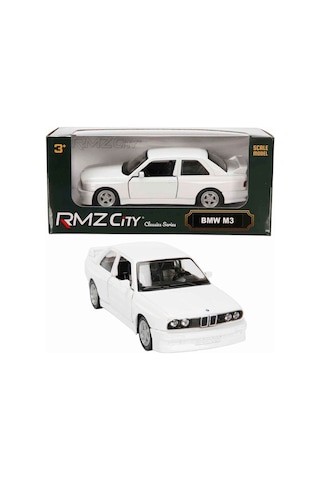 1:32 Rmz City Alman Klasikleri Serisi Die Cast Çek Bırak Model Araba - Beyaz Bmw M3 Beyaz